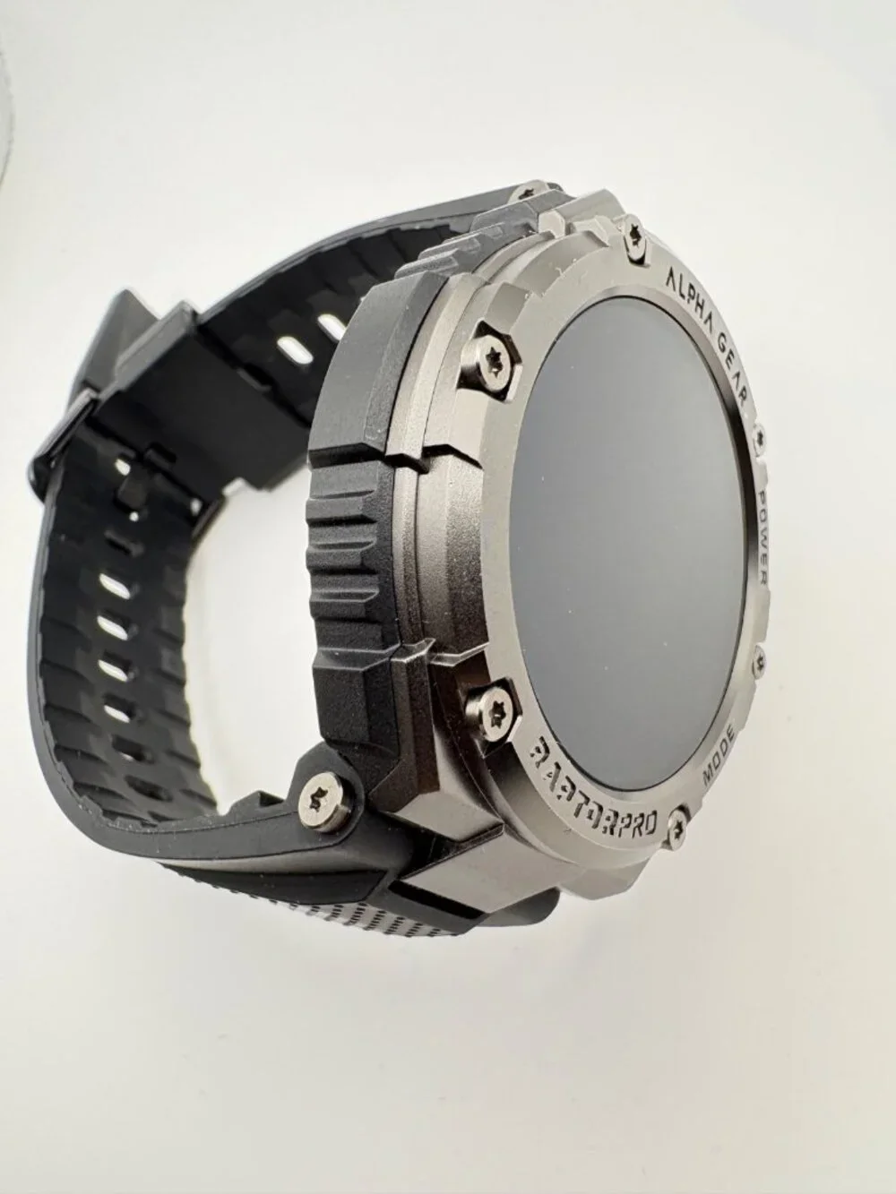 Alpha Gear Raptor Pro Smartwatch Fitness Tracker Black Silicon Metal Bezel Parts